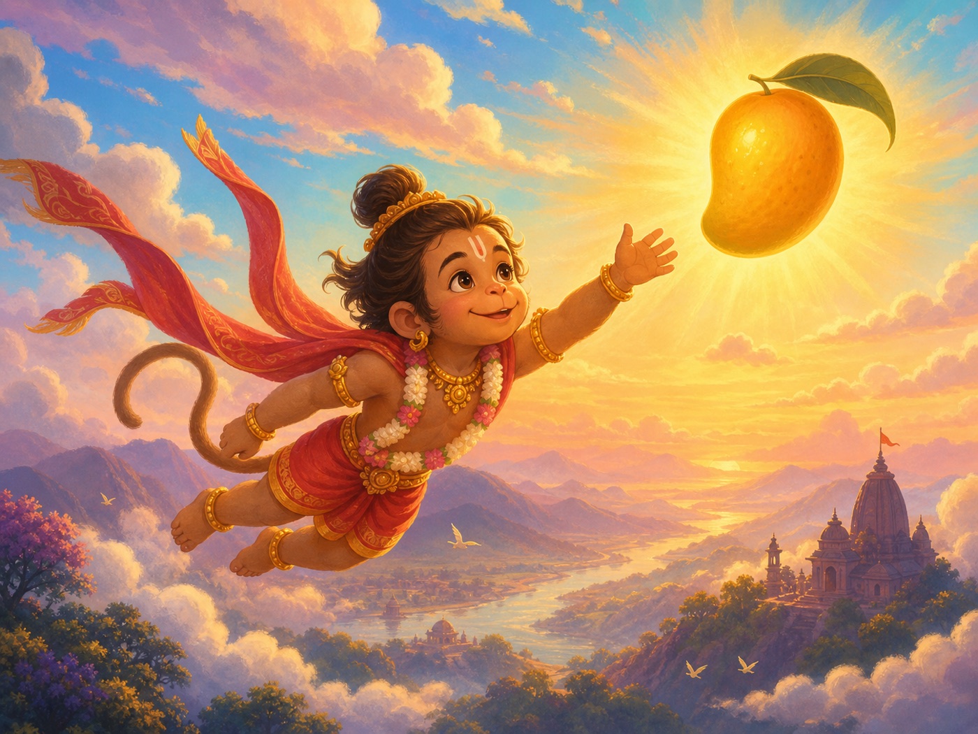 Illustration for Hanuman Chases the Sun